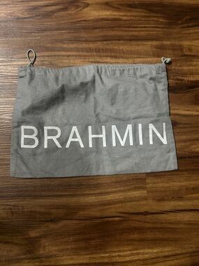 Brahmin Gray Logo Drawstring Dust Bag